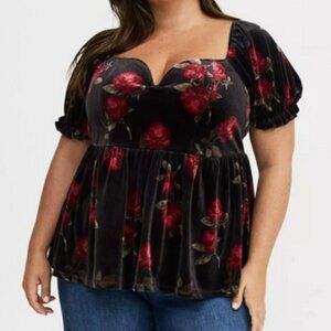 Torrid Velvet Babydoll Top